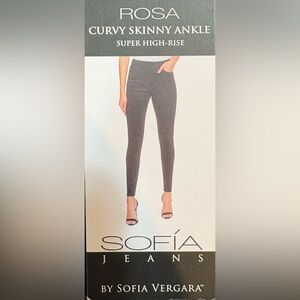 (A9) NWT Sofia Black Rosa Curvy Skinny Ankle High Rise Crop Plus Pants Jeans 20